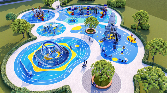 2025 Kinder Delighted Rocket Thema Kinder Outdoor-Spielzeug Spielplatzger&auml;te